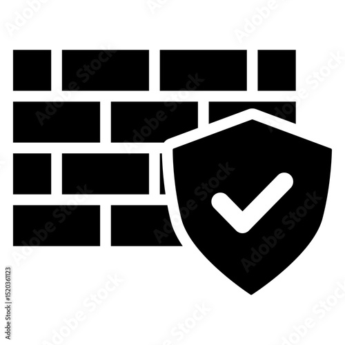 Firewall Icon Black Solid