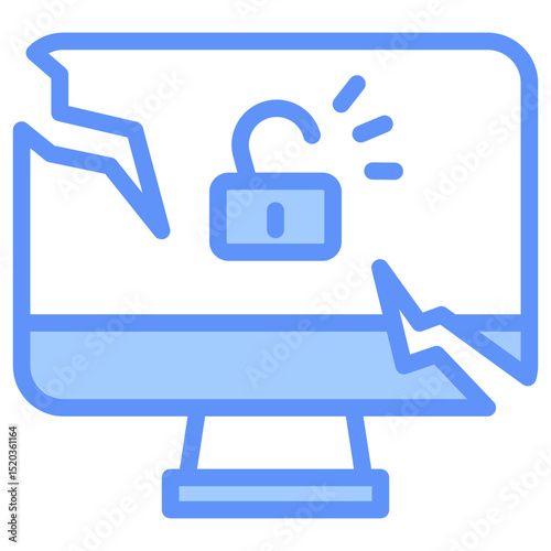 Hack Icon Outline Blue