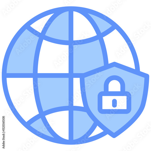 Vpn Icon Outline Blue