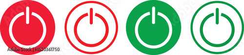 Green and red interface switch button concept, On and Off toggle switch buttons. Switch toggle button. On and off power button. Black switch button, switch buttons set symbol,
