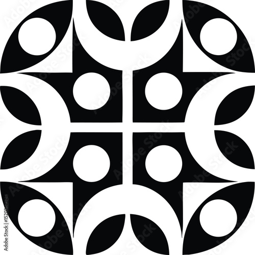 Set of nine unique black silhouette shapes with transparent background elements