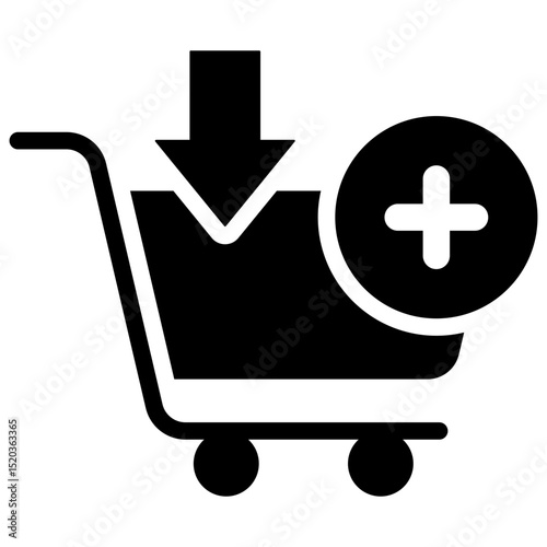Add To Cart Icon Black Solid