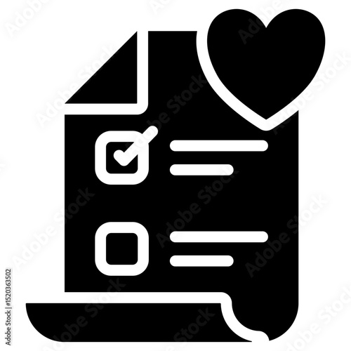 Wishlist Icon Black Solid