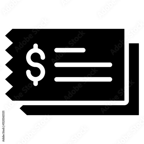 Receipt Icon Black Solid