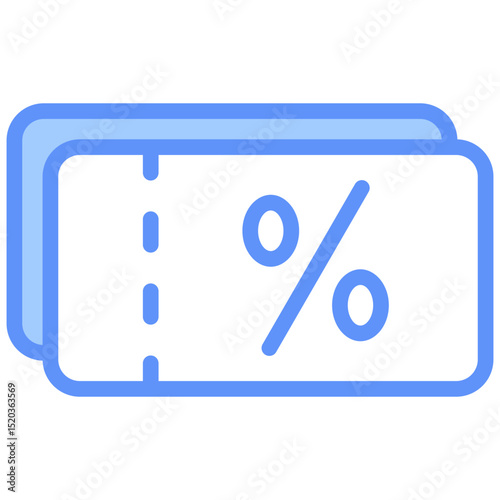 Coupon Icon Outline Blue