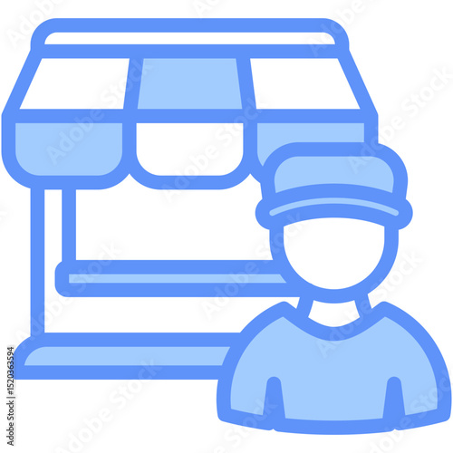 Vendor Icon Outline Blue