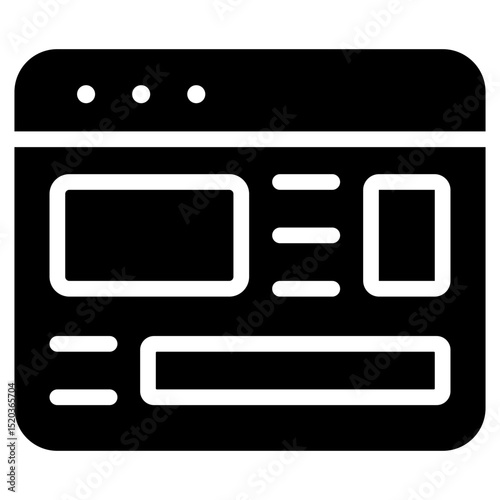Wireframe Icon Black Solid