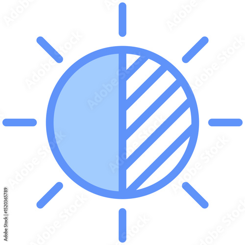 Contrast Icon Outline Blue