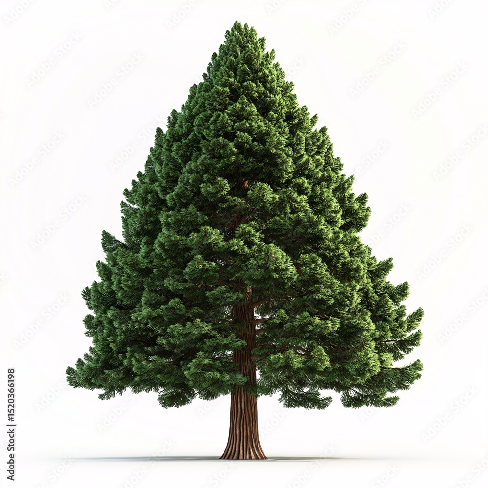 Fototapeta premium Tranquil Single Pine Tree in Evergreen Forest Landscape for Nature Photography