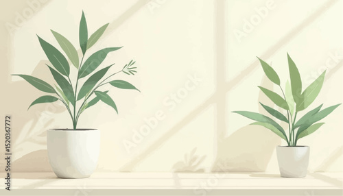 Plant in Pot with Sunlight