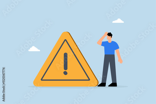 Business dead end. despondent businessman pause at dead end road sign