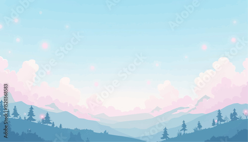 Mountain landscape with clouds and sky