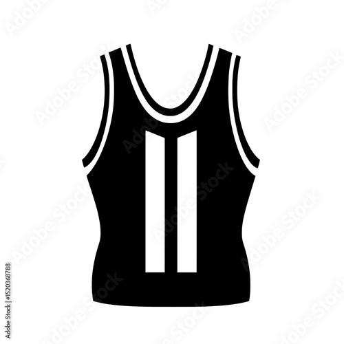 Sports singlet icon with vertical lines representing activewear, team jersey, or workout clothing