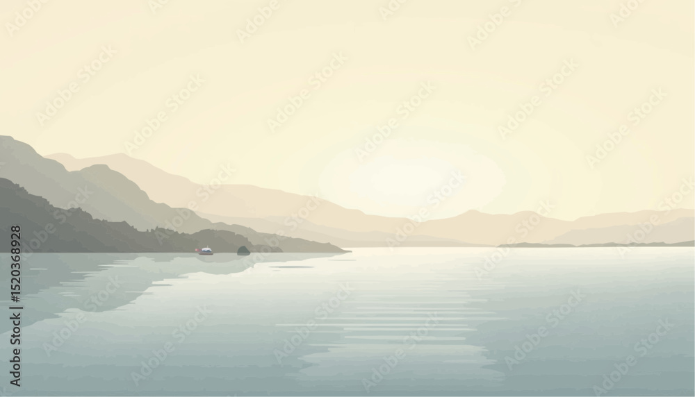 Obraz premium Lake mountain horizon landscape