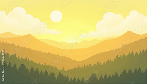 Mountain range at sunrise scenery