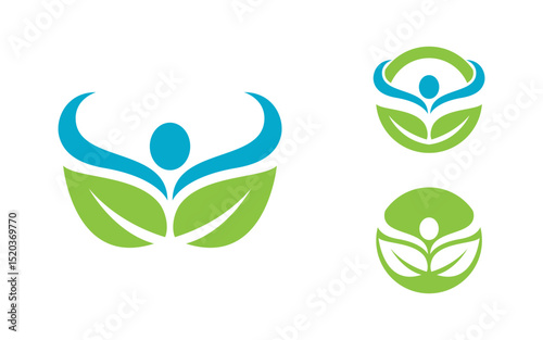 Eco Tree leaf Green nature element vector design v.8