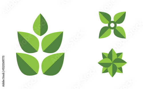 Eco Tree leaf Green nature element vector design v.7