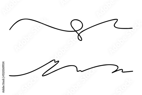 Curved lines representing dynamic movement in abstract artwork created with black ink on white background