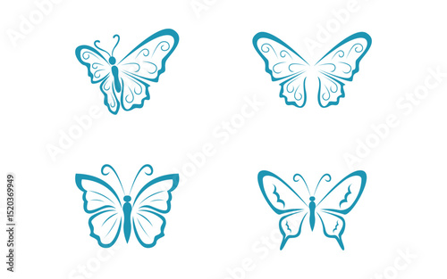 Butterfly Beauty Vector logo icon design template v.7