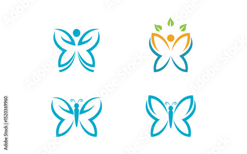 Butterfly Beauty Vector logo icon design template v.8