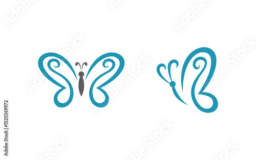 Butterfly Beauty Vector logo icon design template v.9