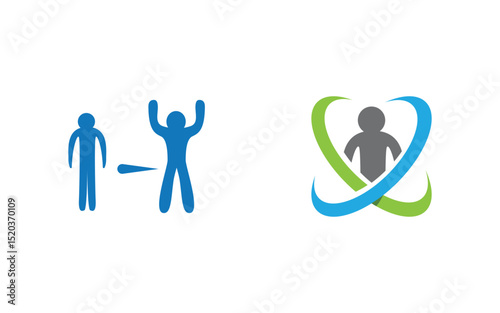 Healthy life Human fit sport logo sign illustration v.228