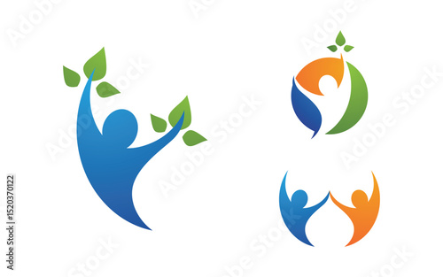 Healthy life Human fit sport logo sign illustration v.227