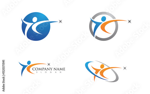 Healthy life Human fit sport logo sign illustration v.229