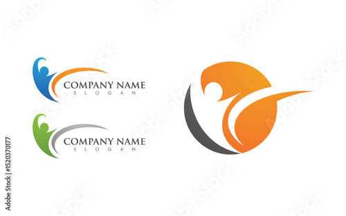 Healthy life Human fit sport logo sign illustration v.231