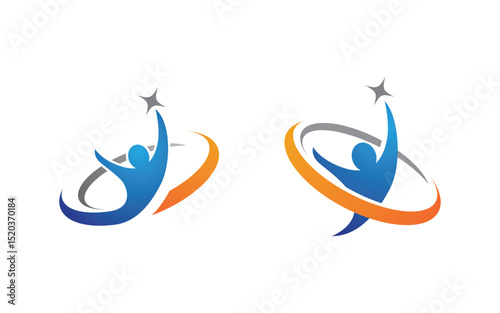 Healthy life Human fit sport logo sign illustration v.230