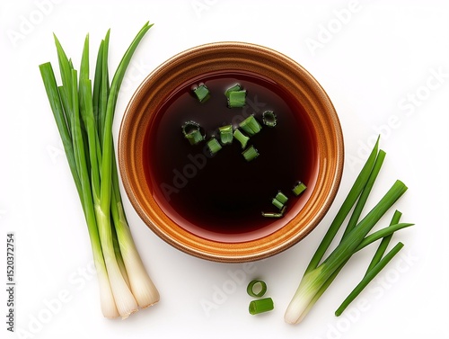 Green Onions and Scallions. Fresh Herbs for Asian Cuisine and Food Photography