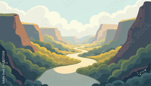 River flowing through a canyon landscape