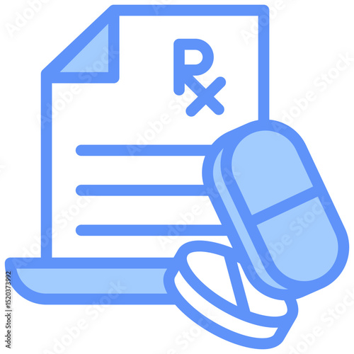 Prescription Icon Outline Blue