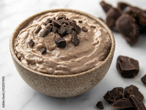 Decadent Dark Chocolate Mousse Dessert. Gourmet Creamy Sweet Indulgence for Chocolate Lovers