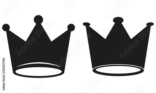  Crown icon set. Crown sign collection vector 