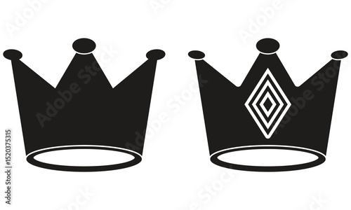   Crown icon set. Crown sign collection vector