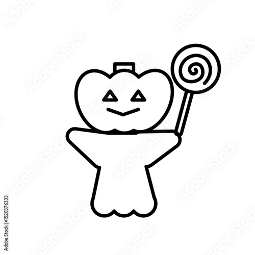 ハロウィンのお化けかぼちゃアイコン