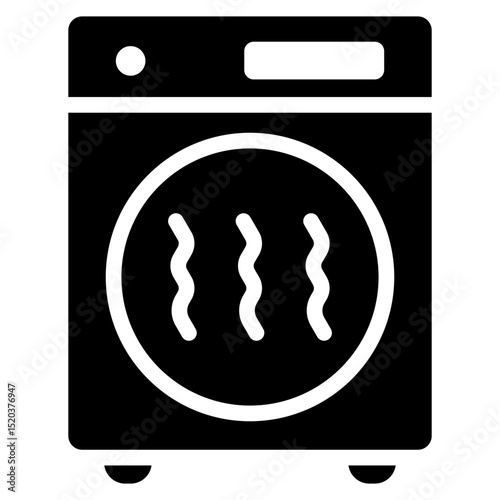 Clothes Dryer Icon Black Solid