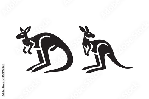 Kangaroo Silhouette Vector Art Australian Wildlife Icon Graphic for Design