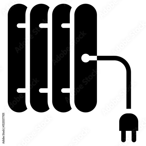 Electric Heater Icon Black Solid