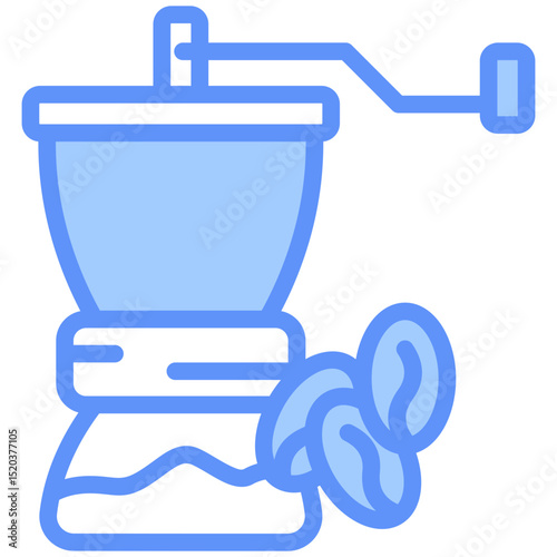 Coffee Grinder Icon Outline Blue