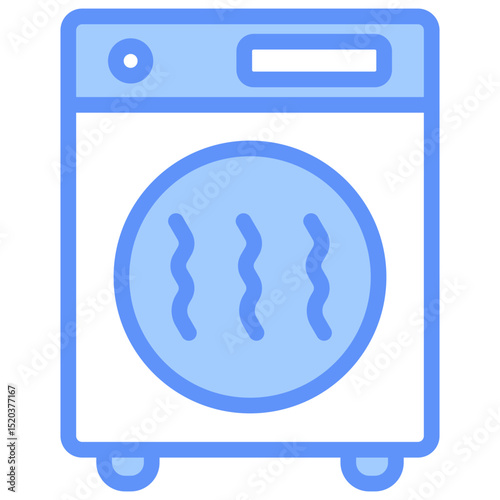 Clothes Dryer Icon Outline Blue