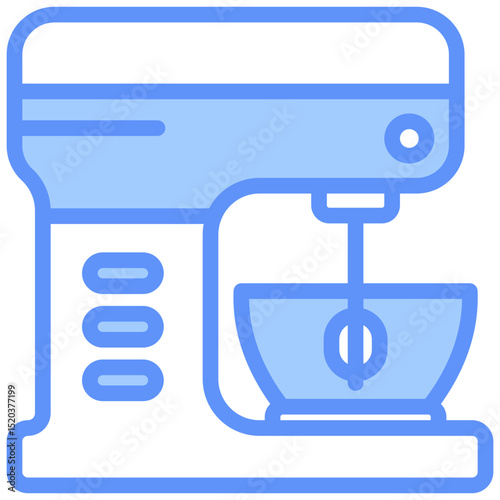 Mixer Icon Outline Blue