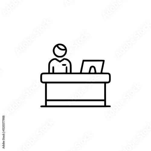 Receptionist at Desk Icon