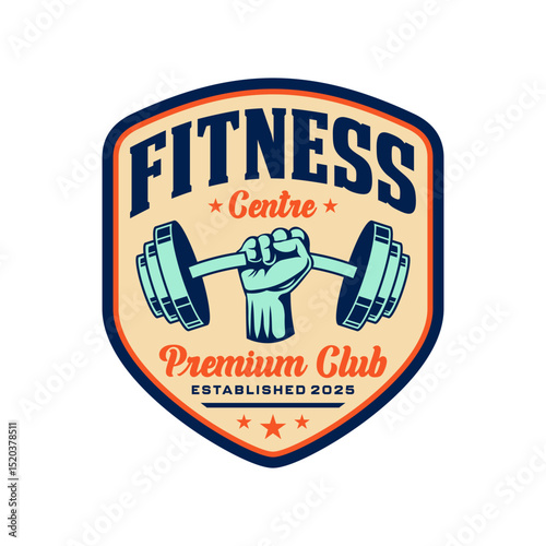 Fitness premium club logo emblem vector design
