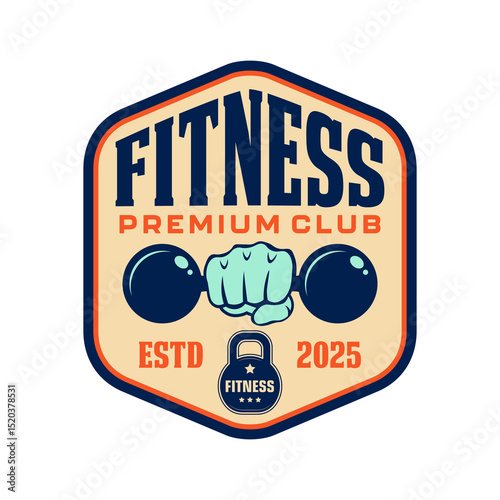 Fitness premium club logo emblem vector design