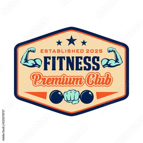 Fitness premium club logo emblem vector design