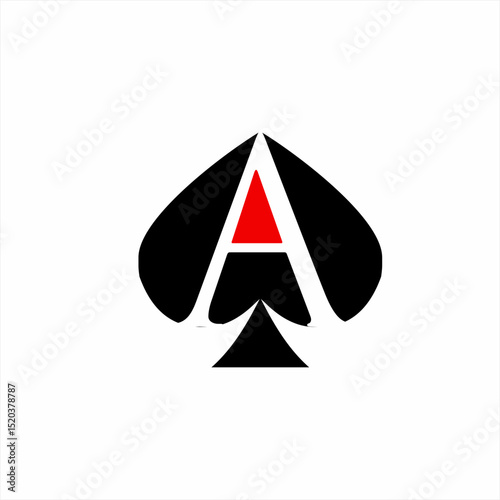 Ace spade logo design with letter A.