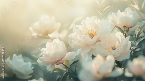 Elegant wedding invitation card background vector. Minimal hand painted watercolor Paeonia flowers texture template background. Design for wedding, vip cover, poster, rsvp moderncard.Valentine's Day