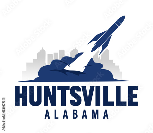 huntsville alabama with rocket silhouette